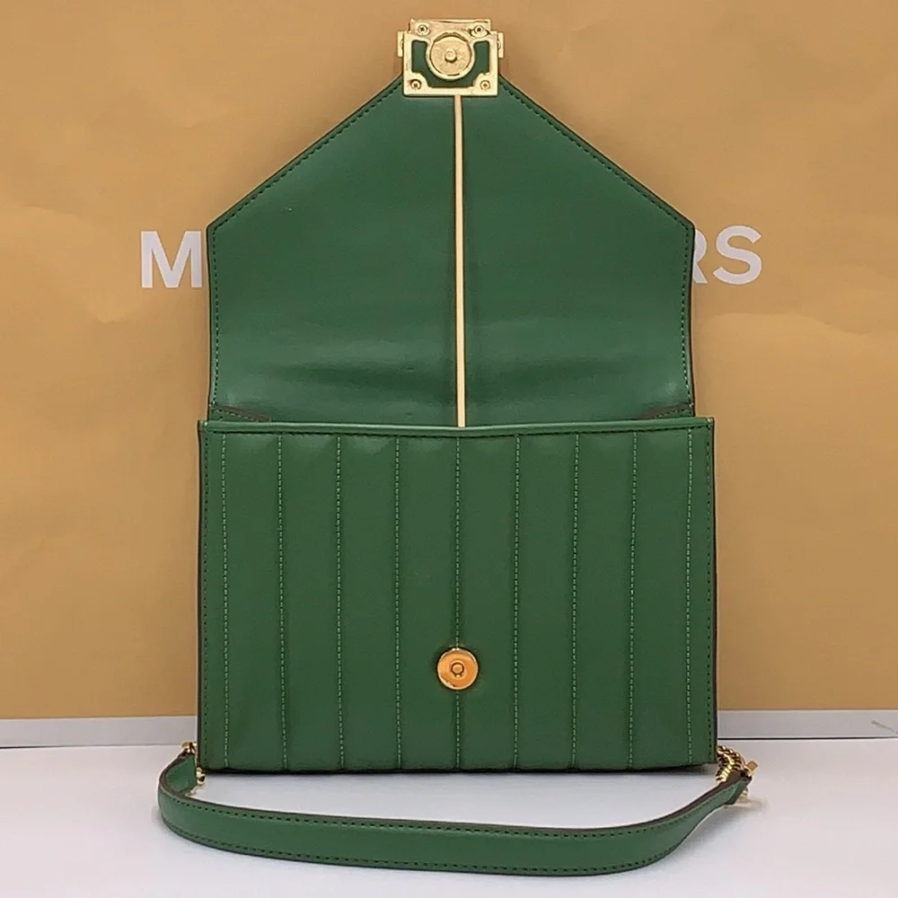 MICHAEL KORS MEDIUM FLAP CHAIN SHOULDER CROSSBODY BAG FERN GREEN COLOR
